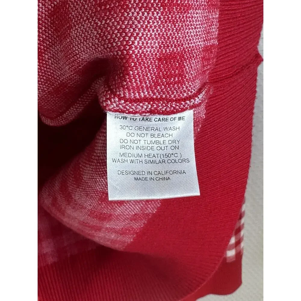 Ellandemm Red Gingham Cottage Core Button Up Cardigan XL